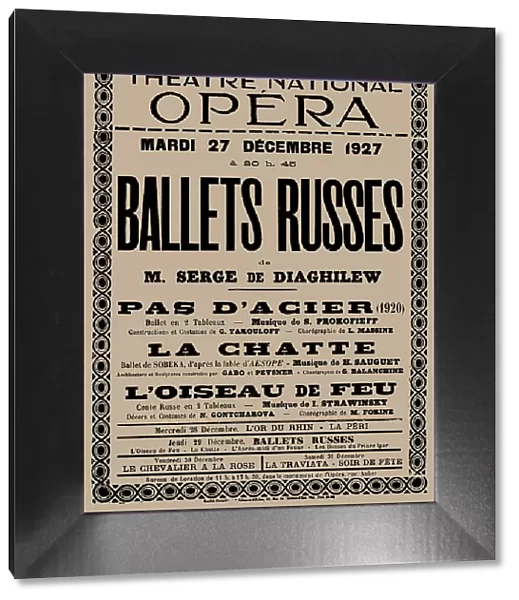 Poster for Ballets Russes, Théâtre National Opéra, 1927. Creator: Historic Object