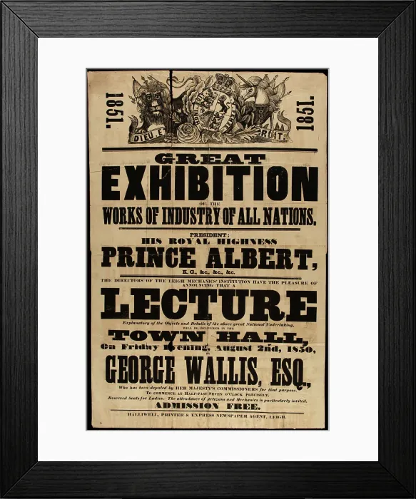 Framed Print : Poster of the Great Industrial Exhibition of all nations of 1851, 1851. Creator: Anonymous Framed Print : Poster of the Great Industrial Exhibition of all nations of 1851, 1851. Creator: Anonymous
