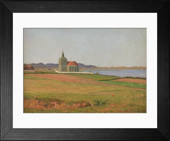 Framed Print : Vinderod Church near Frederiksværk, 1837. Creator: Johan Thomas Lundbye Framed Print : Vinderod Church near Frederiksværk, 1837. Creator: Johan Thomas Lundbye