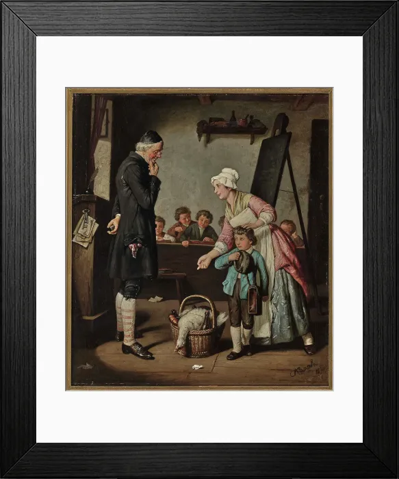Framed Print : A little gift, 1874. Creator: Bach, Alois (1809-1893) Framed Print : A little gift, 1874. Creator: Bach, Alois (1809-1893)