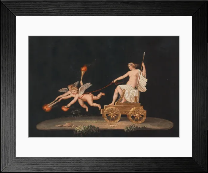 Framed Print : Union d'Amore (Venus on a carriage, drawn by putti), c. 1800. Creator: Maestri, Michelangelo (c. 1779-1812)