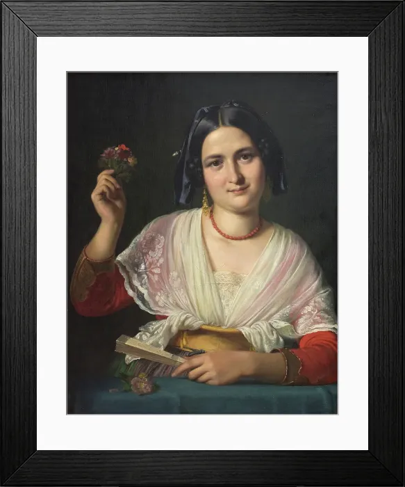 Framed Print : A Roman Woman in Fancy Dress, 1847. Creator: Wilhelm Marstrand Framed Print : A Roman Woman in Fancy Dress, 1847. Creator: Wilhelm Marstrand