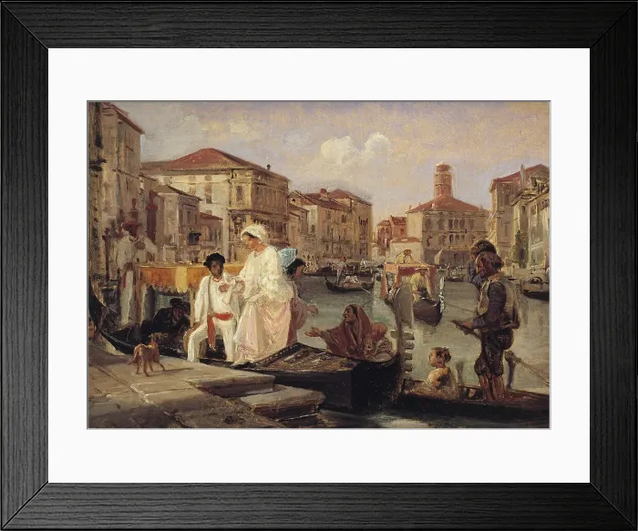 Framed Print : Alighting from a Gondola in Venice, 1852-1855. Creator: Wilhelm Marstrand Framed Print : Alighting from a Gondola in Venice, 1852-1855. Creator: Wilhelm Marstrand