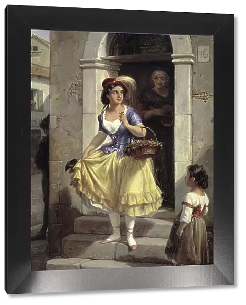 An Italian Woman in the Way to the Carnival, 1835-1873. Creator: Wilhelm Marstrand