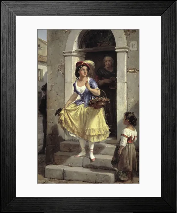 Framed Print : An Italian Woman in the Way to the Carnival, 1835-1873. Creator: Wilhelm Marstrand Framed Print : An Italian Woman in the Way to the Carnival, 1835-1873. Creator: Wilhelm Marstrand