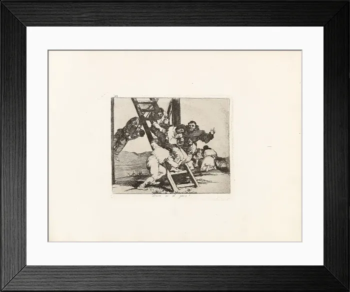 Framed Print : Los Desastres de la Guerra (The Disasters of War), Plate 14: Duro es el paso! (The way is... 1810s. Creator: Goya, Francisco, de (1746-1828) Framed Print : Los Desastres de la Guerra (The Disasters of War), Plate 14: Duro es el paso! (The way is... 1810s. Creator: Goya, Francisco, de (1746-1828)