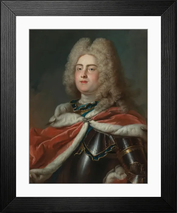Framed Print : Portrait of the King Augustus III of Poland (1696-1763), Elector of Saxony, 18th century. Creator: Silvestre, Louis de (1675-1760) Framed Print : Portrait of the King Augustus III of Poland (1696-1763), Elector of Saxony, 18th century. Creator: Silvestre, Louis de (1675-1760)