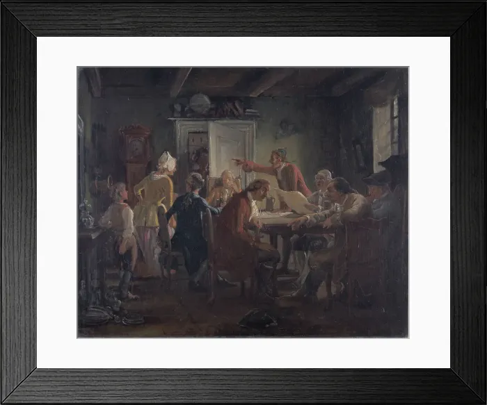 Framed Print : Collegium Politicum. From Ludvig Holberg's The Political Tinker, Act I, Scene 2. 1850-1851. Creator: Wilhelm Marstrand Framed Print : Collegium Politicum. From Ludvig Holberg's The Political Tinker, Act I, Scene 2. 1850-1851. Creator: Wilhelm Marstrand