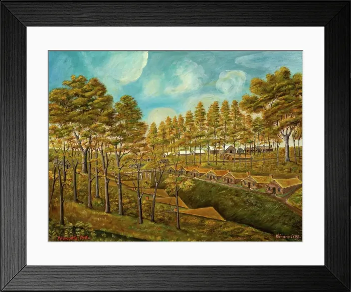 Framed Print : Early Camp Dugouts, c. 1939. Creator: Stanley Mazur Framed Print : Early Camp Dugouts, c. 1939. Creator: Stanley Mazur