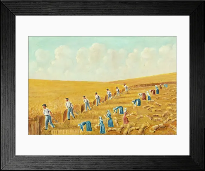 Framed Print : Harvesting with Grain Cradles, c. 1939. Creator: Stanley Mazur Framed Print : Harvesting with Grain Cradles, c. 1939. Creator: Stanley Mazur