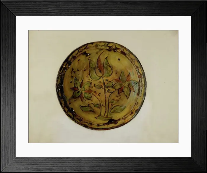 Framed Print : Pa. German Pie Dish, c. 1937. Creator: C.W. Perky