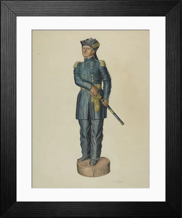 Framed Print : Carved Figure, c. 1940. Creator: Raymond Chard Framed Print : Carved Figure, c. 1940. Creator: Raymond Chard