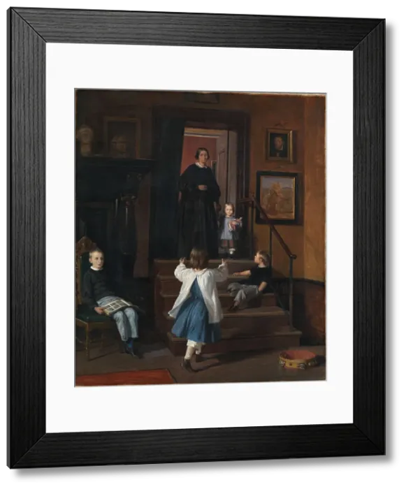 Framed Print : The Artist's Family;The Artist's Wife and Children in the Studio at Charlottenborg, 1861-1862. Creator: Wilhelm Marstrand Framed Print : The Artist's Family;The Artist's Wife and Children in the Studio at Charlottenborg, 1861-1862. Creator: Wilhelm Marstrand