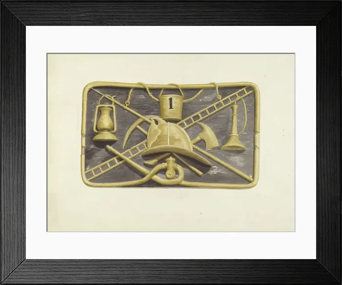 Framed Print : Taniscot Engine House Sign, 1935 / 1942. Creator: Curry M. Bartlett Framed Print : Taniscot Engine House Sign, 1935 / 1942. Creator: Curry M. Bartlett