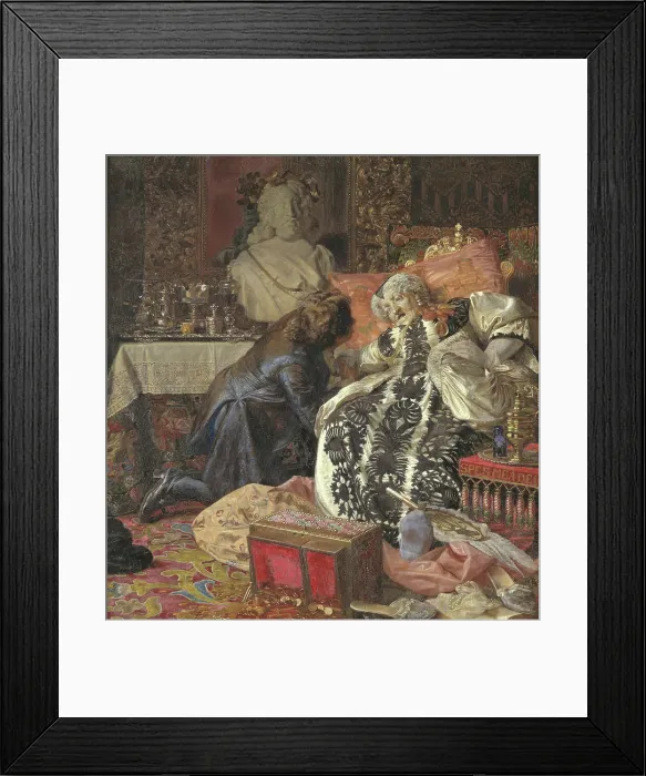 Framed Print : The Death of Queen Sophie Amalie, 1882. Creator: Kristian Zahrtmann Framed Print : The Death of Queen Sophie Amalie, 1882. Creator: Kristian Zahrtmann