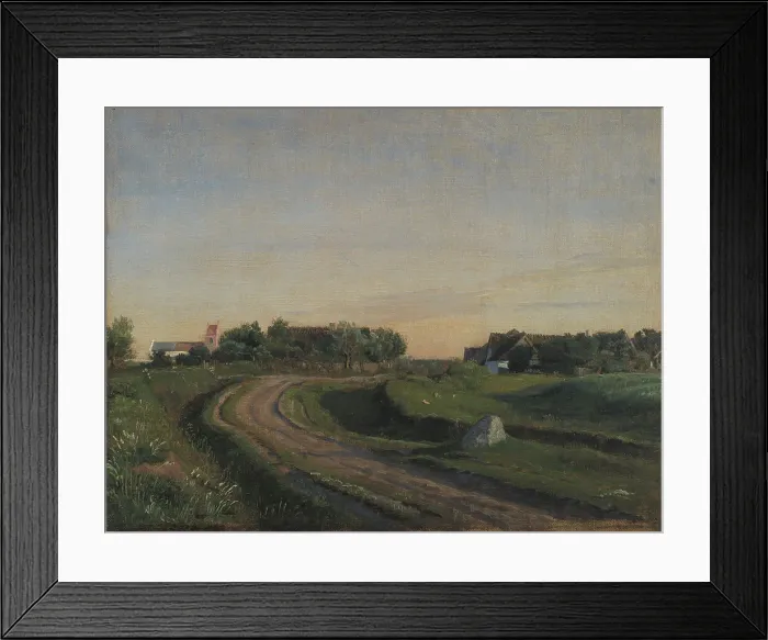 Framed Print : Vejby with the Church seen from the North, Zealand, 1843. Creator: Peter Christian Thamsen Skovgaard Framed Print : Vejby with the Church seen from the North, Zealand, 1843. Creator: Peter Christian Thamsen Skovgaard