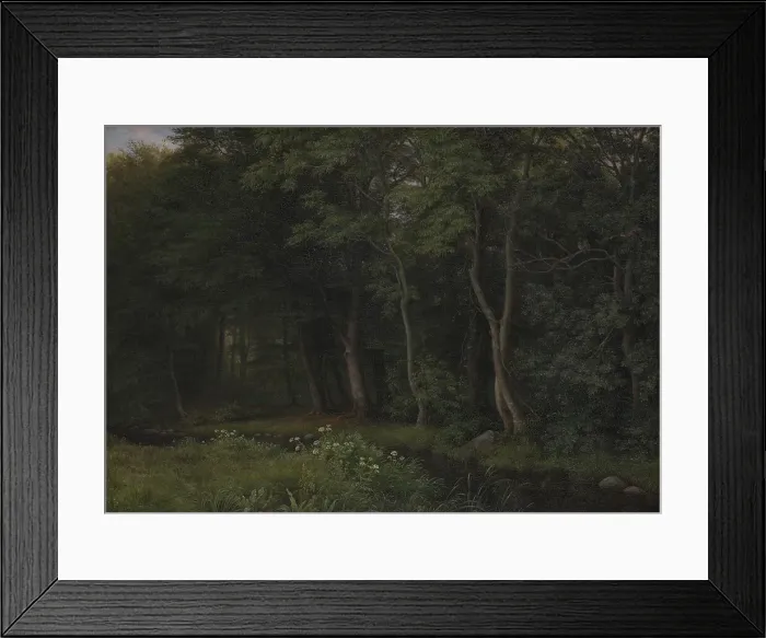 Framed Print : Twilight Setting in a Wood near Iselingen Manor, Zealand, 1860. Creator: Peter Christian Thamsen Skovgaard Framed Print : Twilight Setting in a Wood near Iselingen Manor, Zealand, 1860. Creator: Peter Christian Thamsen Skovgaard