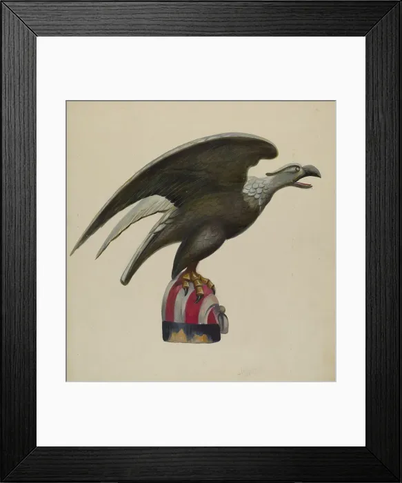 Framed Print : Pilot House Figure (Eagle), c. 1937. Creator: Vincent McPharlin Framed Print : Pilot House Figure (Eagle), c. 1937. Creator: Vincent McPharlin