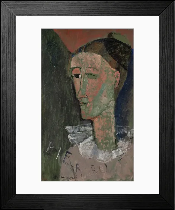 Framed Print : Self-Portrait as Pierrot, 1915. Creator: Amadeo Modigliani Framed Print : Self-Portrait as Pierrot, 1915. Creator: Amadeo Modigliani