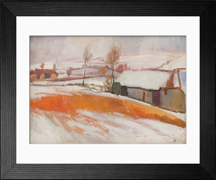 Framed Print : Winter Landscape. Over Kærby Hill. 1917. Creator: Fritz Syberg Framed Print : Winter Landscape. Over Kærby Hill. 1917. Creator: Fritz Syberg
