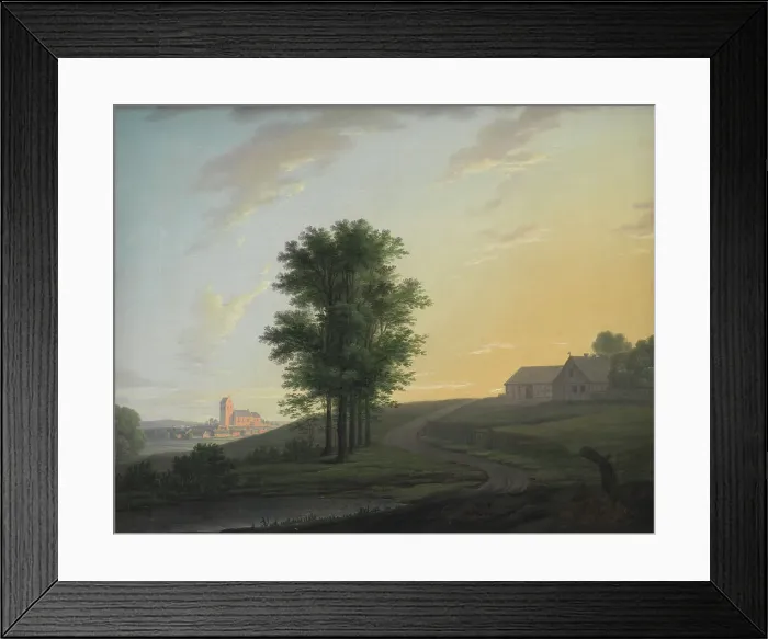 Framed Print : Evening Landscape near Gentofte, North of Copenhagen, 1764-1790. Creator: Erik Pauelsen Framed Print : Evening Landscape near Gentofte, North of Copenhagen, 1764-1790. Creator: Erik Pauelsen