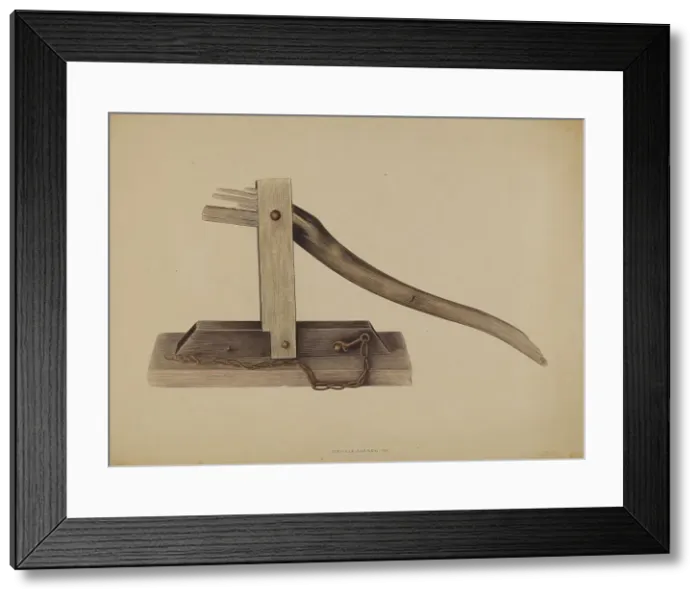 Framed Print : Wheel Jack, 1940. Creator: Orville Skaren Framed Print : Wheel Jack, 1940. Creator: Orville Skaren