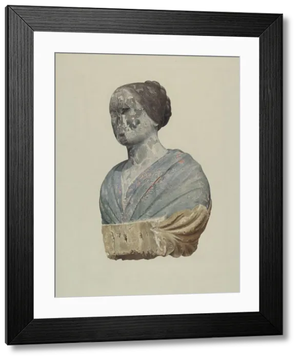 Framed Print : Figurehead from Schooner Polly, 1935 / 1942. Creator: Alton K. Skillin. Figurehead from Schooner Polly, 1935 / 1942. Creator: Alton K. Skillin Framed Print : Figurehead from Schooner Polly, 1935 / 1942. Creator: Alton K. Skillin. Figurehead from Schooner Polly, 1935 / 1942. Creator: Alton K. Skillin