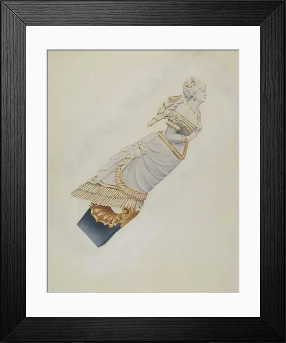 Framed Print : Figurehead: Belle of Bath, 1935 / 1942. Creator: Alton K. Skillin. Figurehead: Belle of Bath, 1935 / 1942. Creator: Alton K. Skillin Framed Print : Figurehead: Belle of Bath, 1935 / 1942. Creator: Alton K. Skillin. Figurehead: Belle of Bath, 1935 / 1942. Creator: Alton K. Skillin