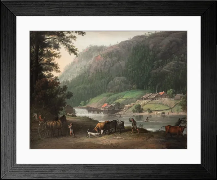 Framed Print : Tistedalen at Frederikshald in Norway, 1788. Creator: Erik Pauelsen Framed Print : Tistedalen at Frederikshald in Norway, 1788. Creator: Erik Pauelsen