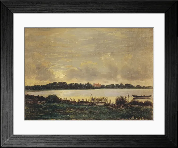 Framed Print : View Across Præsto Fiord towards the manor of Nyso, 1846. Creator: Peter Christian Thamsen Skovgaard Framed Print : View Across Præsto Fiord towards the manor of Nyso, 1846. Creator: Peter Christian Thamsen Skovgaard
