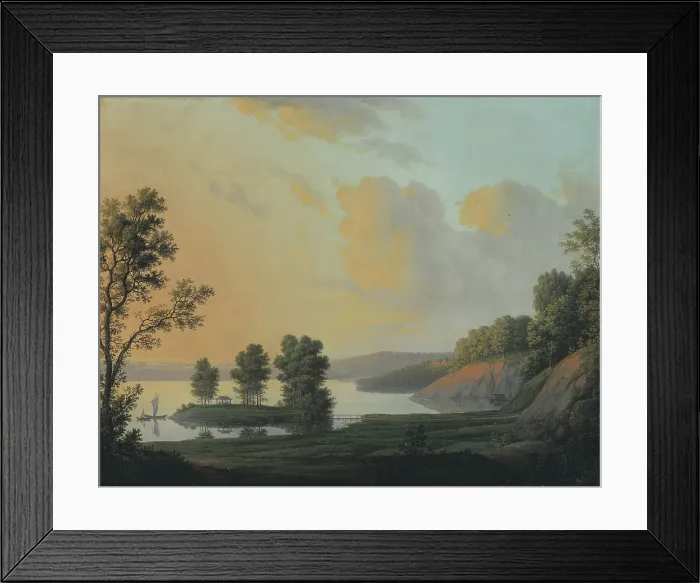 Framed Print : View of the Manor of Dronninggaard across Lake Fure, North Zealand, 1786. Creator: Erik Pauelsen Framed Print : View of the Manor of Dronninggaard across Lake Fure, North Zealand, 1786. Creator: Erik Pauelsen