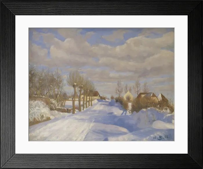 Framed Print : Snow-Covered Highroad in the Sunshine, 1895. Creator: Fritz Syberg Framed Print : Snow-Covered Highroad in the Sunshine, 1895. Creator: Fritz Syberg