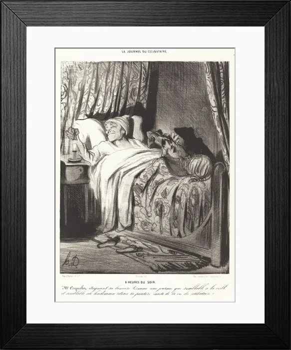 Framed Print : 9 heures du soir, 1839. Creator: Honore Daumier Framed Print : 9 heures du soir, 1839. Creator: Honore Daumier