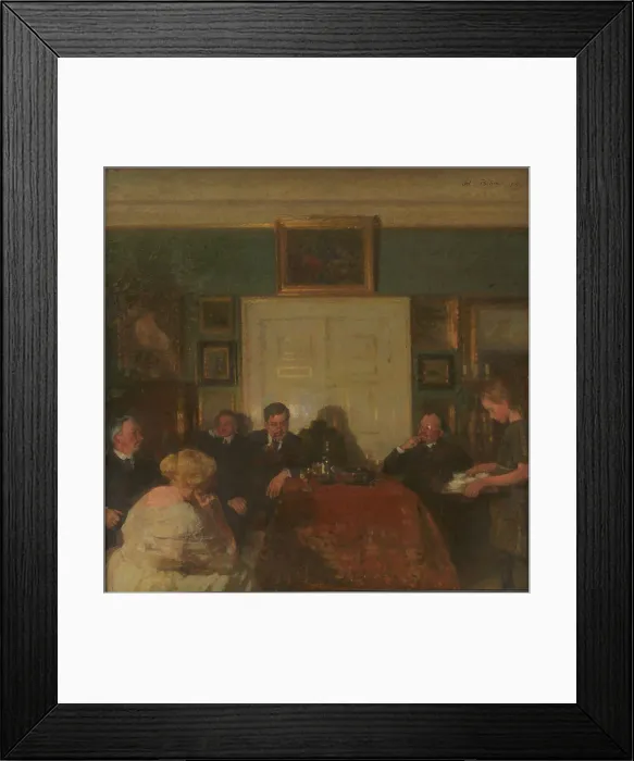 Framed Print : A Party in the Artist's Home, 1915. Creator: Julius Paulsen Framed Print : A Party in the Artist's Home, 1915. Creator: Julius Paulsen