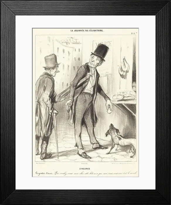 Framed Print : 2 heures, 1839. Creator: Honore Daumier Framed Print : 2 heures, 1839. Creator: Honore Daumier