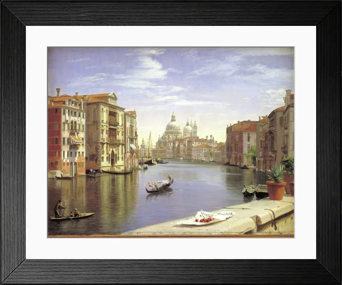 Framed Print : View of the Grand Canal, Venice. In the Background S. Maria della Salute, 1854. Creator: Peter Christian Thamsen Skovgaard Framed Print : View of the Grand Canal, Venice. In the Background S. Maria della Salute, 1854. Creator: Peter Christian Thamsen Skovgaard