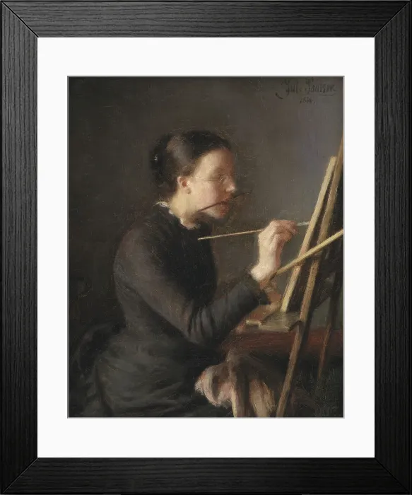 Framed Print : The Painter Agnes Paulsen, the Artist's Sister, at her Easel, 1886. Creator: Julius Paulsen Framed Print : The Painter Agnes Paulsen, the Artist's Sister, at her Easel, 1886. Creator: Julius Paulsen