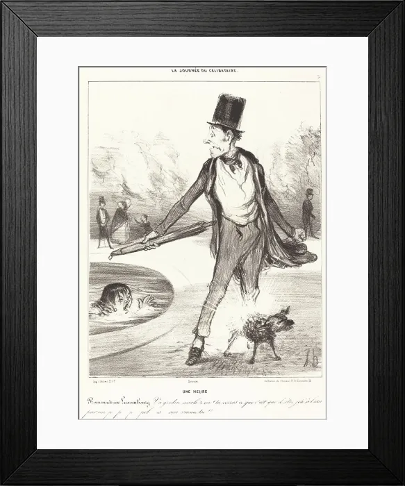 Framed Print : Une heure, 1839. Creator: Honore Daumier Framed Print : Une heure, 1839. Creator: Honore Daumier