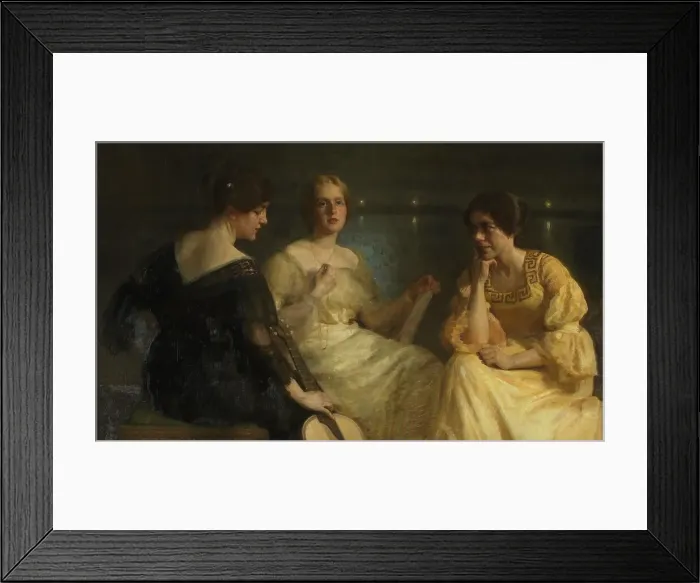 Framed Print : Young women. From left: Karen Bramsen; the artist's wife Esther, née Lange; Johanne Munch... 1904. Creator: Julius Paulsen Framed Print : Young women. From left: Karen Bramsen; the artist's wife Esther, née Lange; Johanne Munch... 1904. Creator: Julius Paulsen