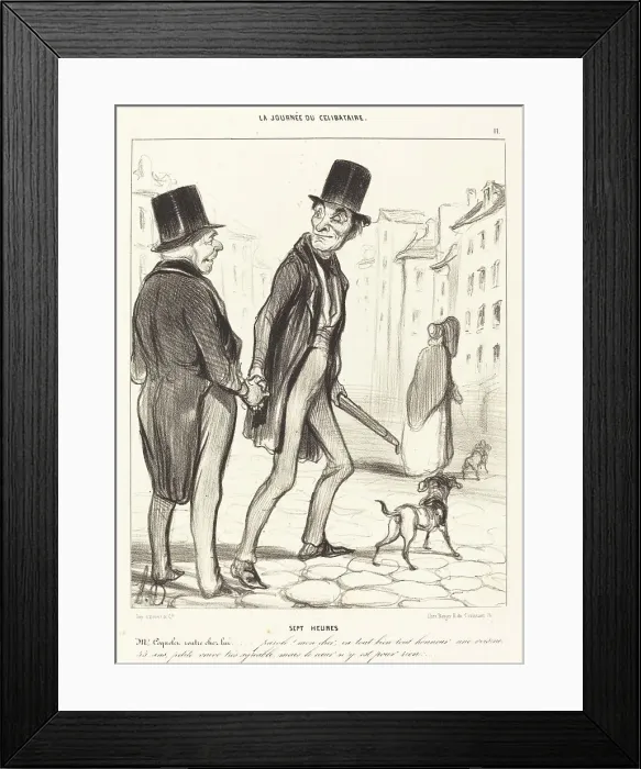 Framed Print : Sept heures, 1839. Creator: Honore Daumier Framed Print : Sept heures, 1839. Creator: Honore Daumier
