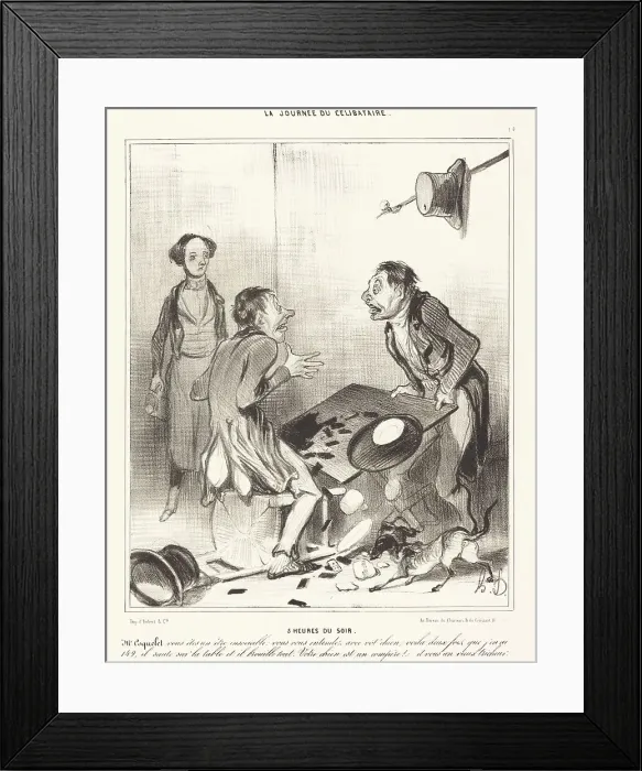Framed Print : 5 heures du soir, 1839. Creator: Honore Daumier Framed Print : 5 heures du soir, 1839. Creator: Honore Daumier