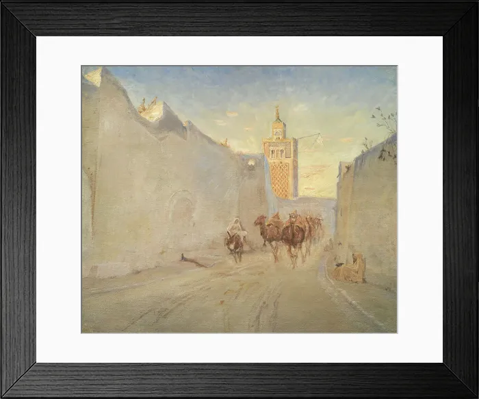 Framed Print : Camels in a Street in Tunisia, 1882. Creator: Theodor Esbern Philipsen Framed Print : Camels in a Street in Tunisia, 1882. Creator: Theodor Esbern Philipsen