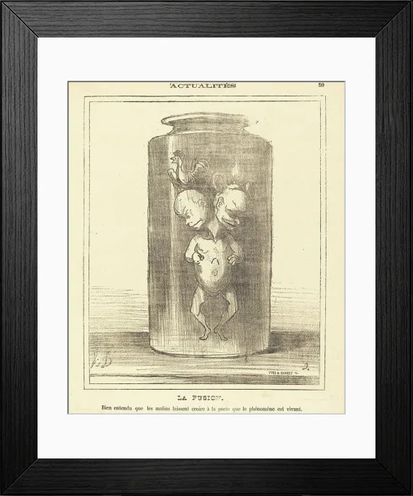 Framed Print : La fusion, 1872. Creator: Honore Daumier Framed Print : La fusion, 1872. Creator: Honore Daumier