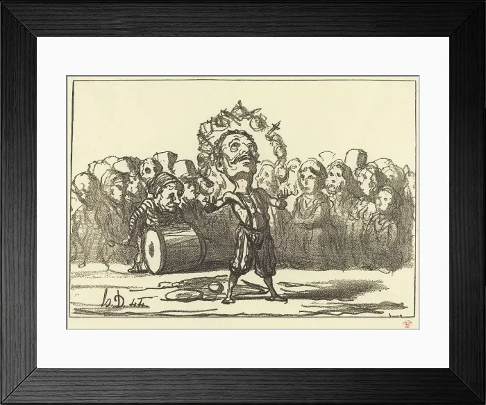 Framed Print : Les saltimbanques, 1880. Creator: Honore Daumier