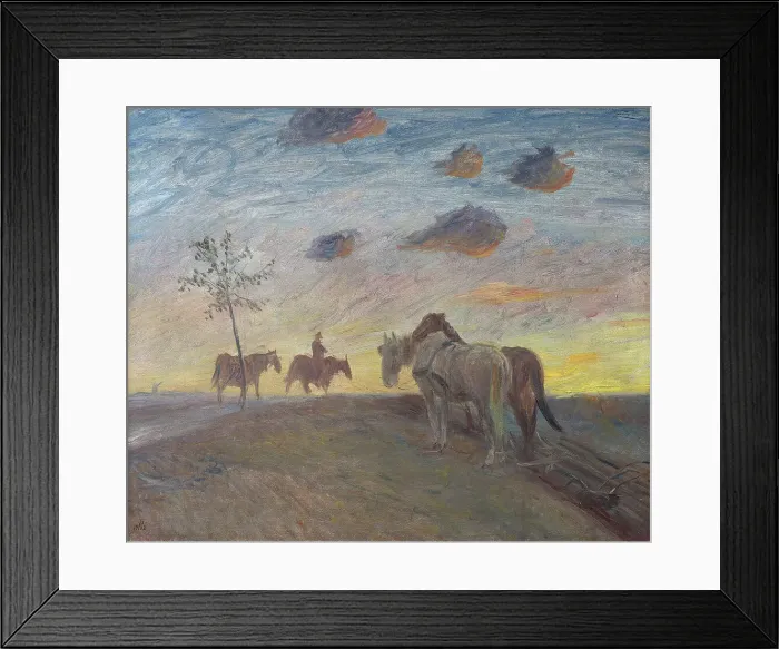 Framed Print : Evening Landscape, 1912. Creator: Theodor Esbern Philipsen Framed Print : Evening Landscape, 1912. Creator: Theodor Esbern Philipsen