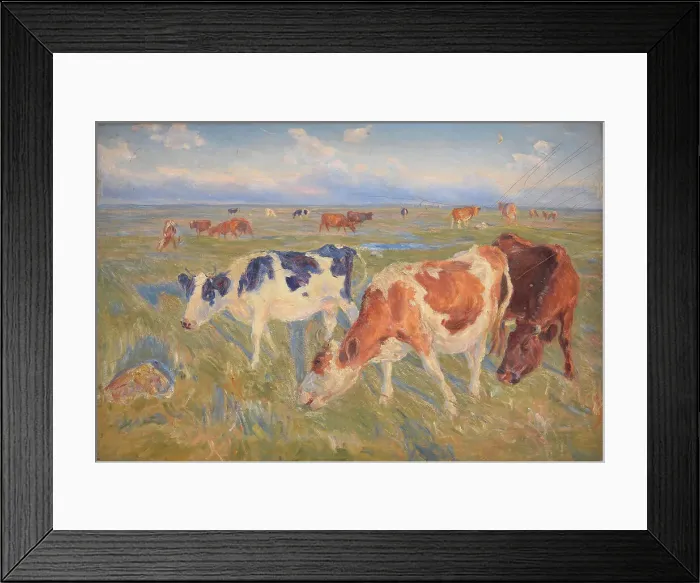 Framed Print : Grazing Cows on the Island of Saltholm, 1892. Creator: Theodor Esbern Philipsen Framed Print : Grazing Cows on the Island of Saltholm, 1892. Creator: Theodor Esbern Philipsen