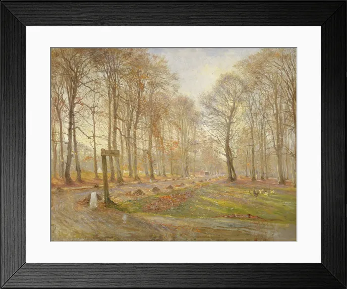 Framed Print : Late Autumn Day in the Jægersborg Deer Park, North of Copenhagen, 1886. Creator: Theodor Esbern Philipsen Framed Print : Late Autumn Day in the Jægersborg Deer Park, North of Copenhagen, 1886. Creator: Theodor Esbern Philipsen