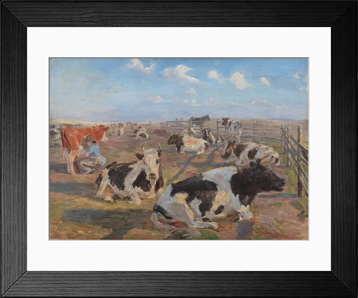 Framed Print : The Milking Place at Meilgård, 1884. Creator: Theodor Esbern Philipsen Framed Print : The Milking Place at Meilgård, 1884. Creator: Theodor Esbern Philipsen