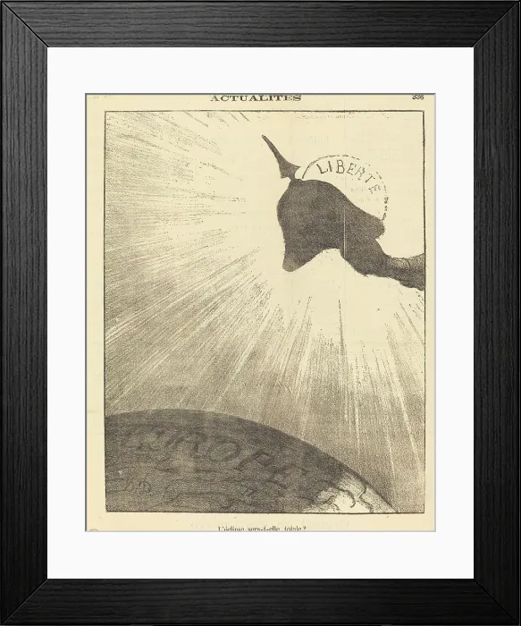 Framed Print : L'éclipse sera-t-elle totale?, 1871. Creator: Honore Daumier Framed Print : L'éclipse sera-t-elle totale?, 1871. Creator: Honore Daumier