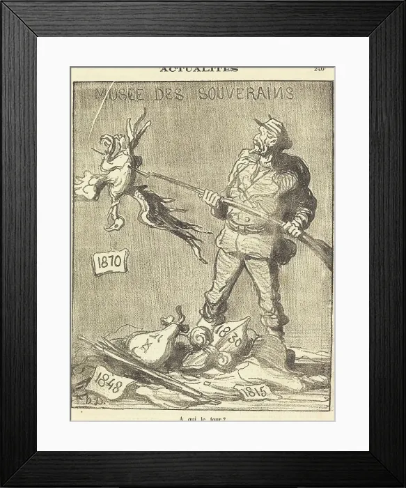 Framed Print : A qui le tour?, 1870. Creator: Honore Daumier Framed Print : A qui le tour?, 1870. Creator: Honore Daumier
